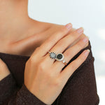 Style E Vintage Narcissus Black White Coins Ring-Gembea Jewelry