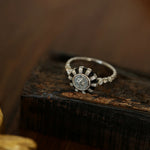 Style E Vintage Narcissus Black White Coins Ring-Gembea Jewelry