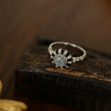 Style E Vintage Narcissus Black White Coins Ring-Gembea Jewelry