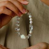 Summer Conch White Crystal Beaded Braceletgembea jewelry