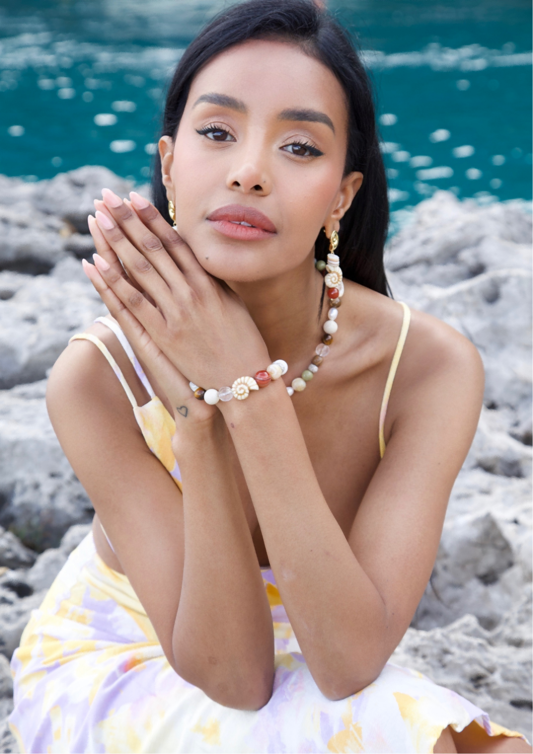 Summer Vacation Conch Shell Beaded Necklace gembea jewelry