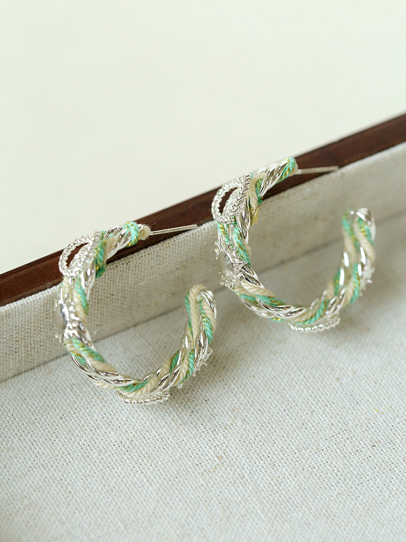 Sun Knot Gold Silver Hoop Earrings gembea jewelry