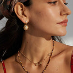 Sunflower Eye Pendant Yolk Stone Beaded Necklace - Gembea Jewelry