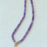 Teardrop Zircon Pendant Amethyst Necklace gembea jewelry