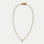 Teardrop Zircon Pendant Pearl Beaded Necklace gembea jewelry