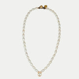 Teardrop Zircon Pendant Pearl Beaded Necklace gembea jewelry