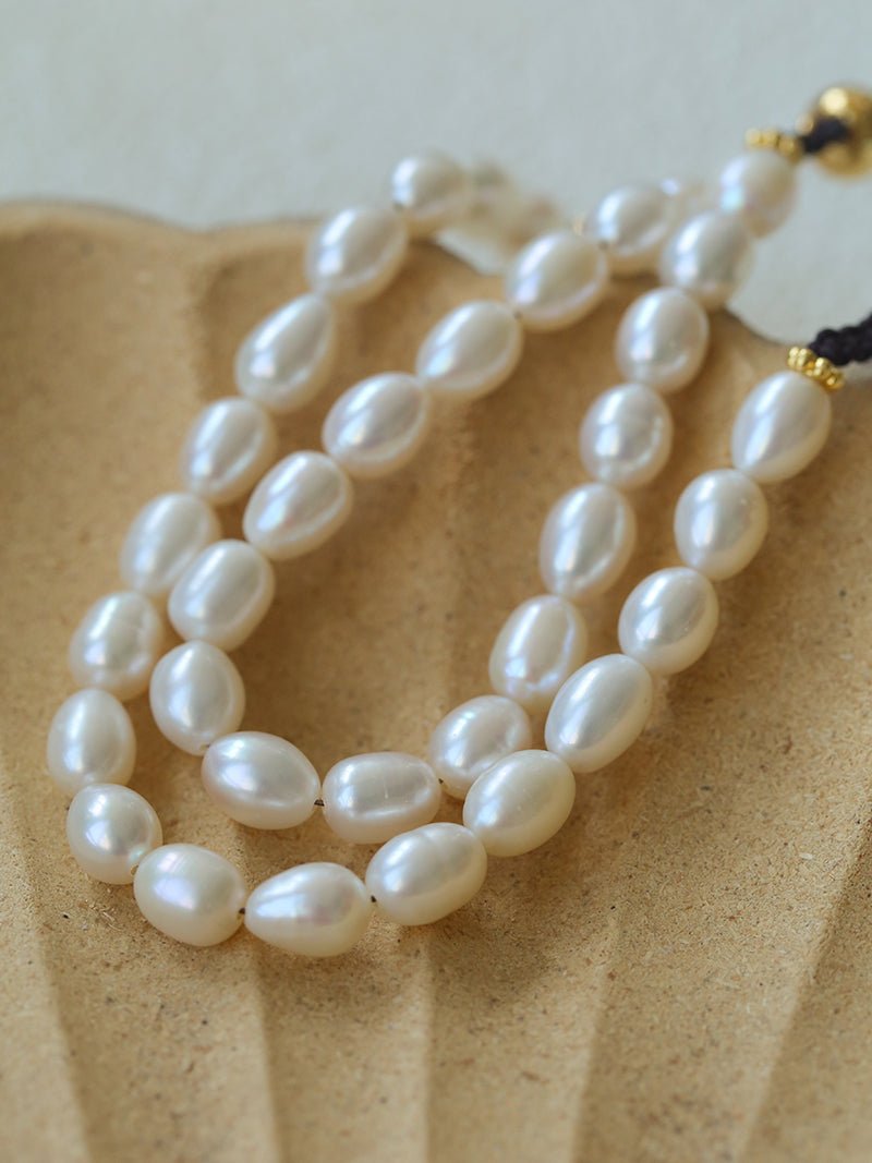 Teardrop Zircon Pendant Pearl Beaded Necklace gembea jewelry