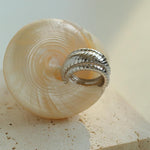 S925 Silver Thread Multi-loop Wide Ring - Gembea Jewelry