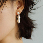 Three Freshwater Pearl Drop Earrings - Gembea Jewelry