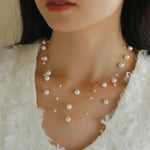 Three Layer Natural Freshwater Pearl Necklace - Gembea Jewelry