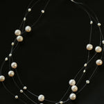 Three Layer Natural Freshwater Pearl Necklace - Gembea Jewelry