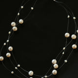 Three Layer Natural Freshwater Pearl Necklace - Gembea Jewelry