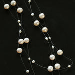 Three Layer Natural Freshwater Pearl Necklace - Gembea Jewelry