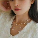 Three Layer Natural Freshwater Pearl Necklace - Gembea Jewelry