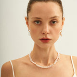 Three Layers Pink Freshwater Pearl Beaded Necklace - Gembea Jewelry