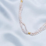 Three Layers Pink Freshwater Pearl Beaded Necklace - Gembea Jewelry