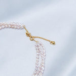 Three Layers Pink Freshwater Pearl Beaded Necklace - Gembea Jewelry