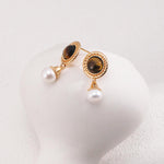 Tiger Eye Gemstone Pearl Pendant Earrings - Gembea Jewelry