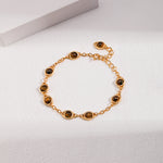 Tiger's Eye Stone Gold Bracelet-Gembea Jewelry