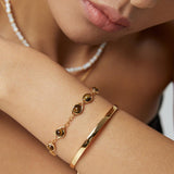 Tiger's Eye Stone Gold Bracelet-Gembea Jewelry