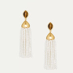 Tiger's Eye Stone Princess Tassel Pearl Earrings gembea jewelry