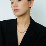 Tiger Eye Stone Princess Tassel Pearl Earrings - Gembea Jewelry