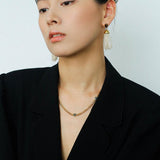 Tiger Eye Stone Princess Tassel Pearl Earrings - Gembea Jewelry