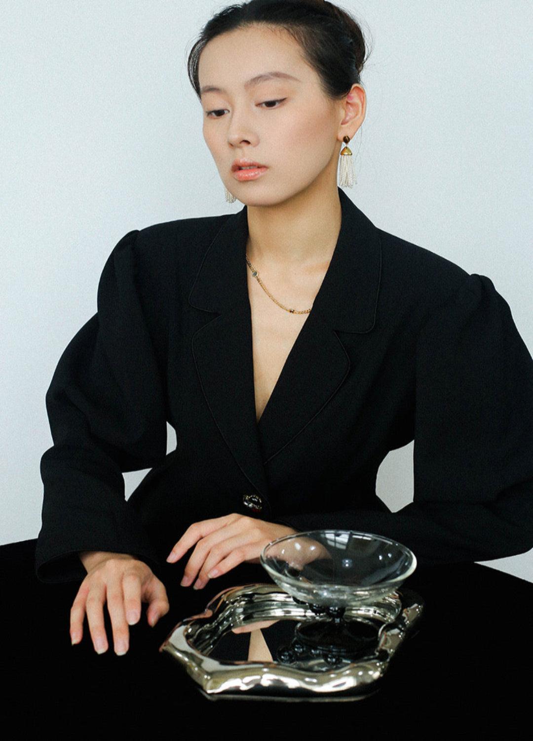 Tiger Eye Stone Princess Tassel Pearl Earrings - Gembea Jewelry