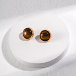 Cat's Eye Effect of the Tiger's Eye Earrings - Gembea Jewelry