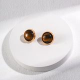 Cat's Eye Effect of the Tiger's Eye Earrings - Gembea Jewelry
