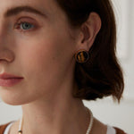 Cat's Eye Effect of the Tiger's Eye Earrings - Gembea Jewelry