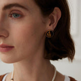 Cat's Eye Effect of the Tiger's Eye Earrings - Gembea Jewelry