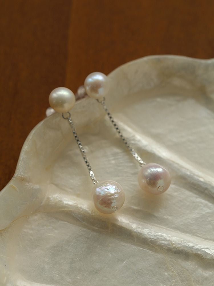 Timeless Simple Long Pearl Drop Earrings gembea jewelry
