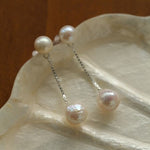 Timeless Simple Long Pearl Drop Earrings gembea jewelry