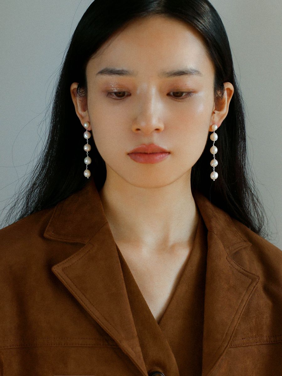 Timeless Simple Long Pearl Drop Earrings gembea jewelry