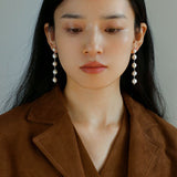 Timeless Simple Long Pearl Drop Earrings gembea jewelry