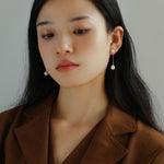 Timeless Simple Long Pearl Drop Earrings gembea jewelry