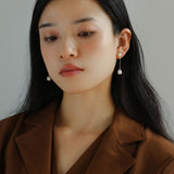 Timeless Simple Long Pearl Drop Earrings gembea jewelry