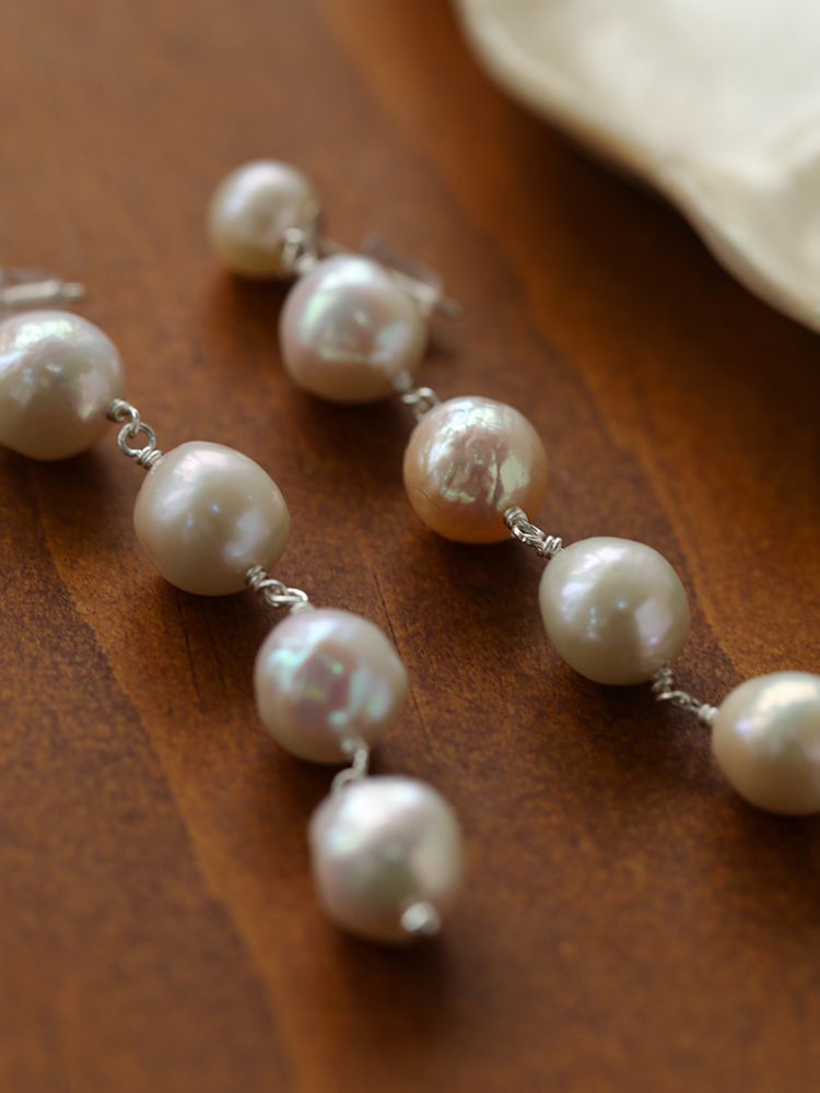 Timeless Simple Long Pearl Drop Earrings gembea jewelry