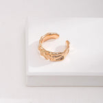 Tinfoil Print Sterling Silver Open Rings - Gembea Jewelry