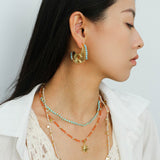 Tribal Echo Carved Totem Cutout Gold Silver Earrings gembea jewelry
