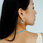 Tribal Echo Totem Stone Hoop Earrings gembea jewelry