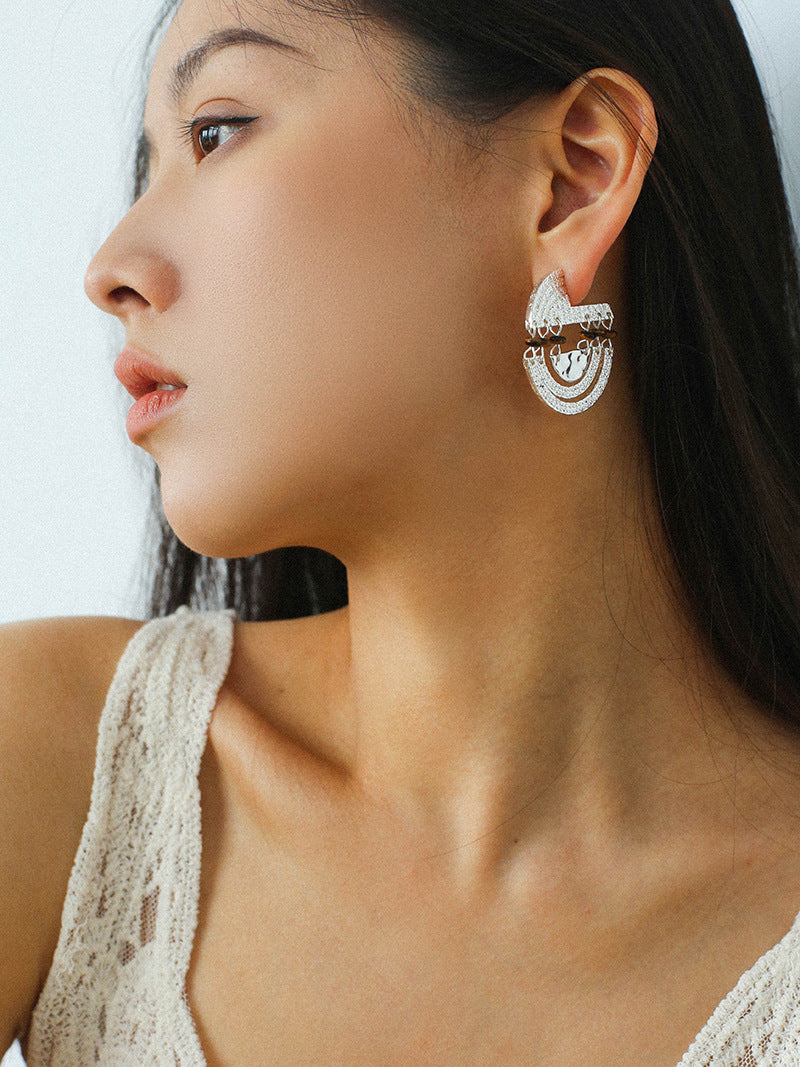 Tribal Echo Totem Stone Hoop Earrings gembea jewelry