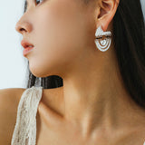 Tribal Echo Totem Stone Hoop Earrings gembea jewelry