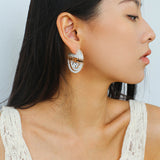 Tribal Echo Totem Stone Hoop Earrings gembea jewelry