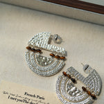 Tribal Echo Totem Stone Hoop Earrings gembea jewelry