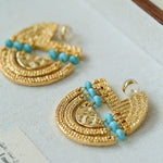 Tribal Echo Totem Stone Hoop Earrings gembea jewelry