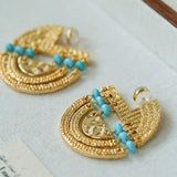 Tribal Echo Totem Stone Hoop Earrings gembea jewelry