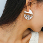 Tribal Echo Totem Stone Hoop Earrings gembea jewelry
