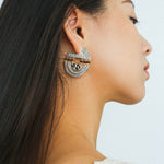 Tribal Echo Totem Stone Hoop Earrings gembea jewelry